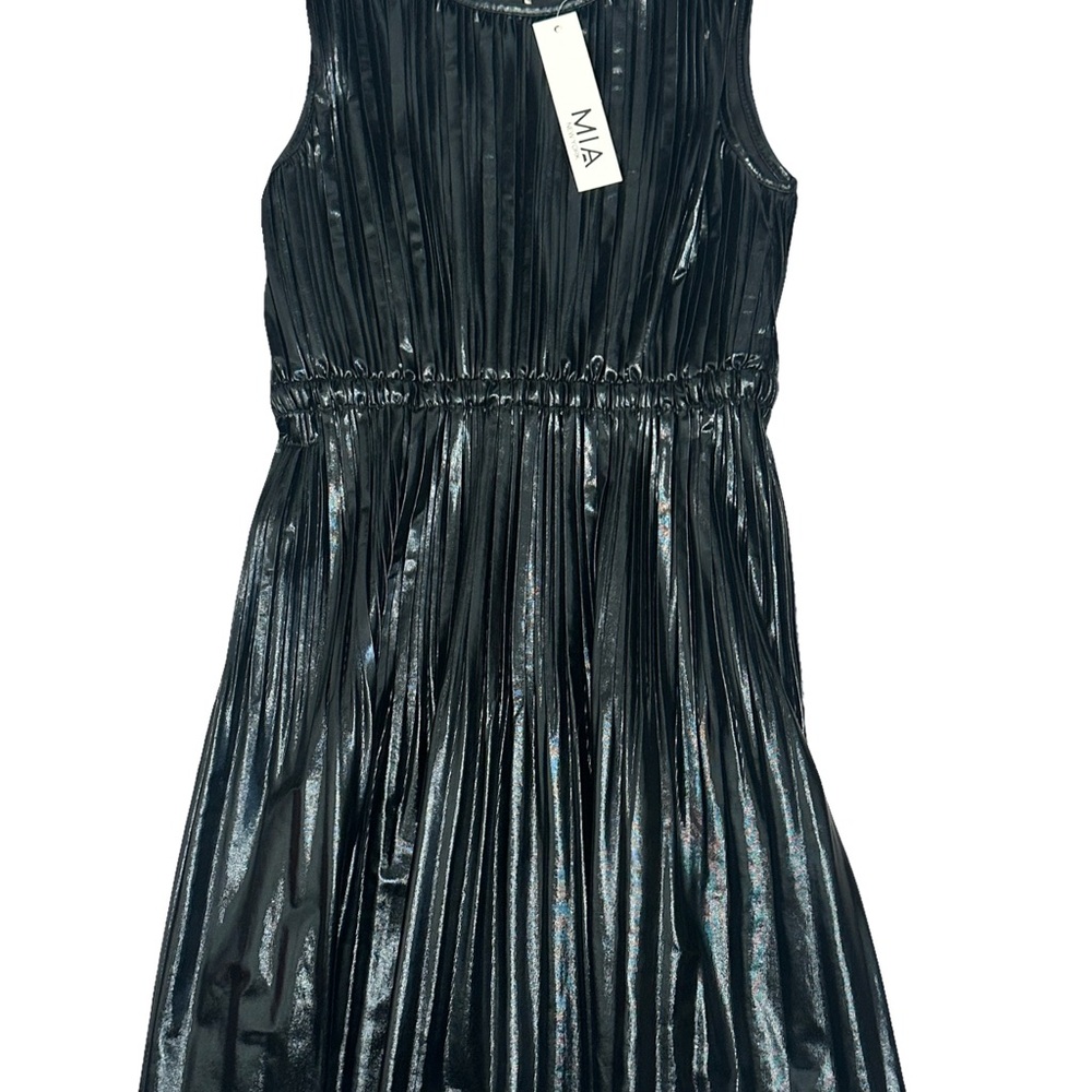 NWT MIA Girls Small Shiny Black Formal Kids Dress